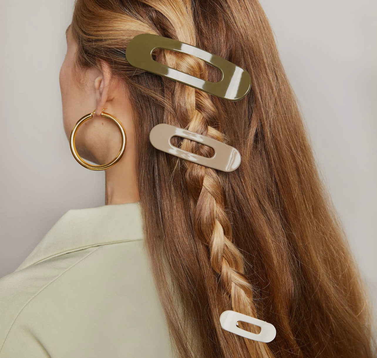 Recycled Plastic Flat Lay Claw Clips - Ultra Gloss Eucalyptus