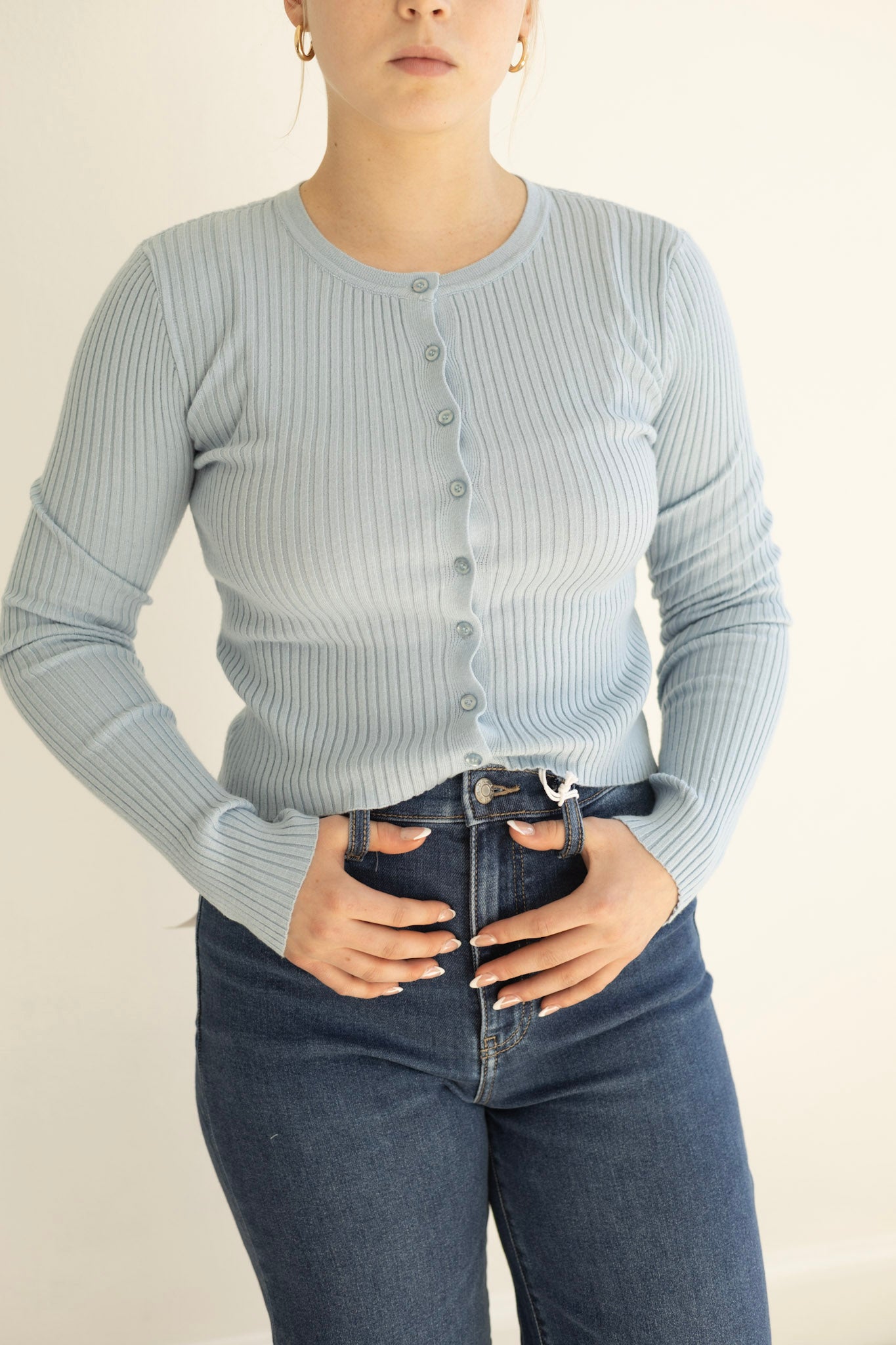 Patrice Rib Cardigan - Coast