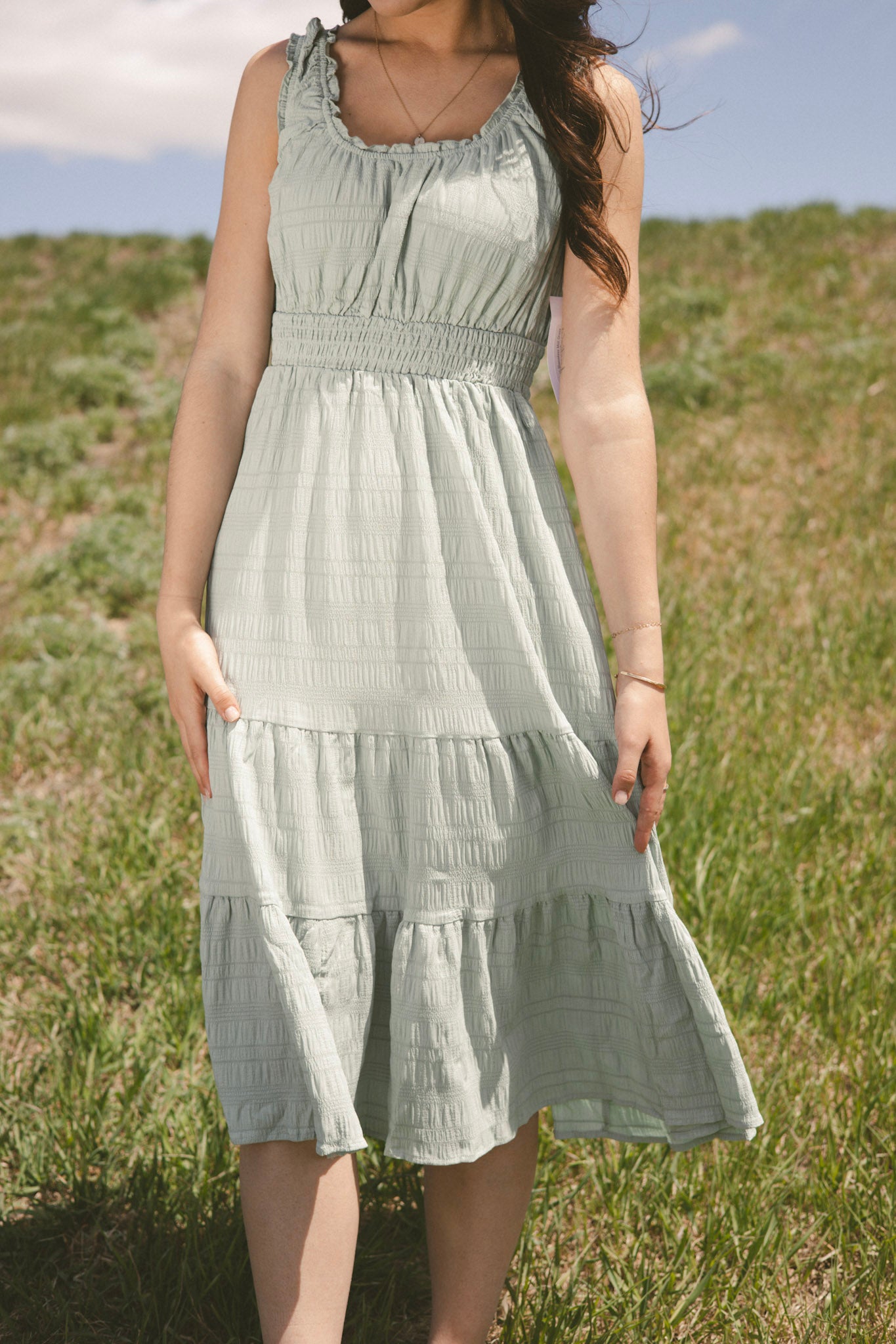 Sage Sleeveless Midi Dress