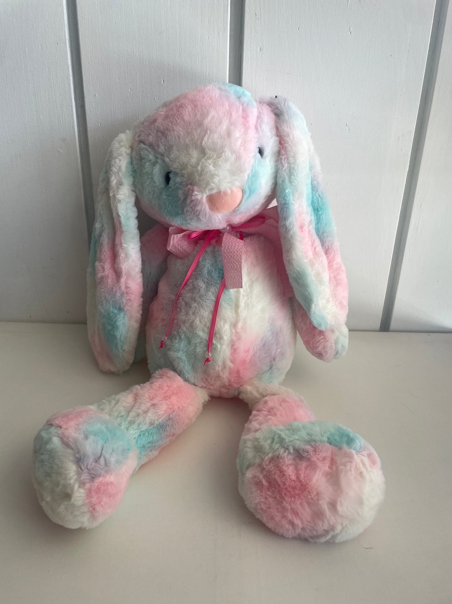 Tie-Dye Plush Bunny - XL Pink