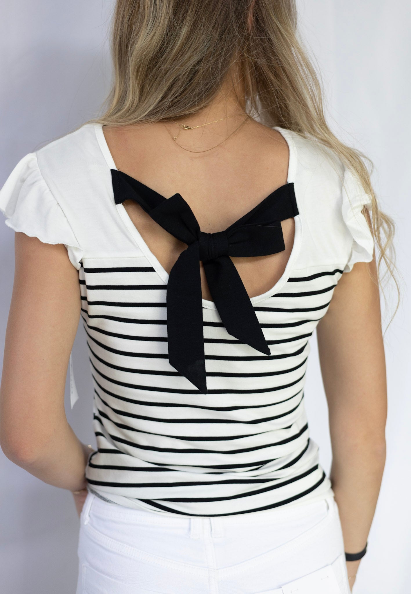 Striped Knot Back Tank Top