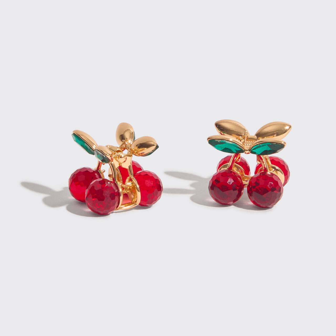 Mini Rhinestone Claw Clips 2pc - Cherry