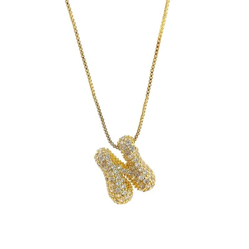 Initial CZ MINI Waterdrop 18K Gold - N