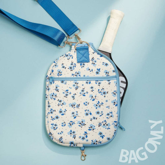 Floral Neoprene Pickleball Paddle Bag - Blue