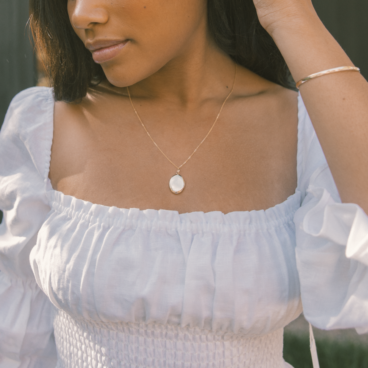 Oval Locket Necklace: Gold Filled / 16"-18"