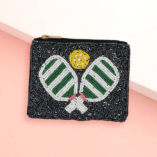 Pickleball Paddle Beaded Mini Bag