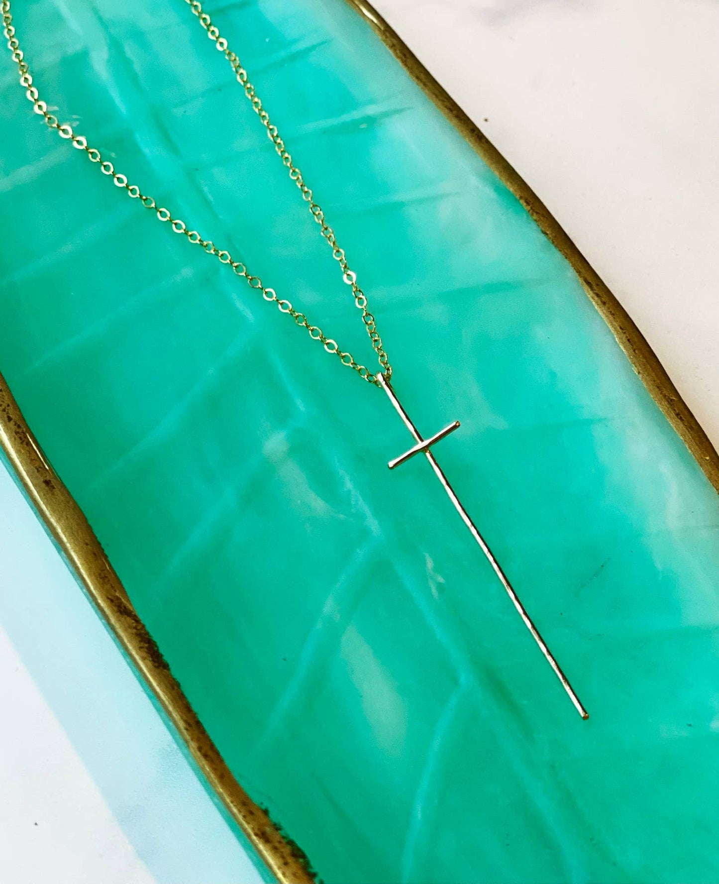 Modern Cross Necklace -14kt Gold Filled