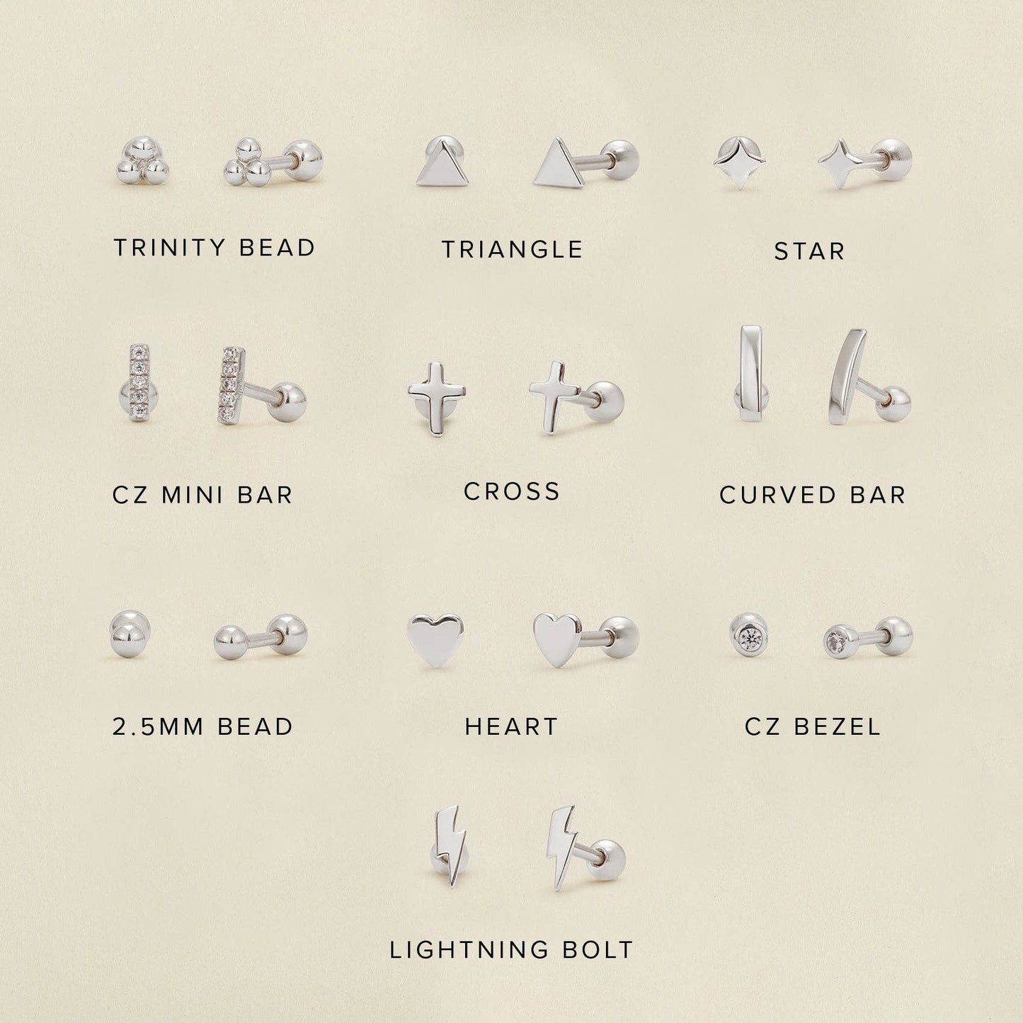 Live In Stud Earrings - Gold Vermeil/Heart