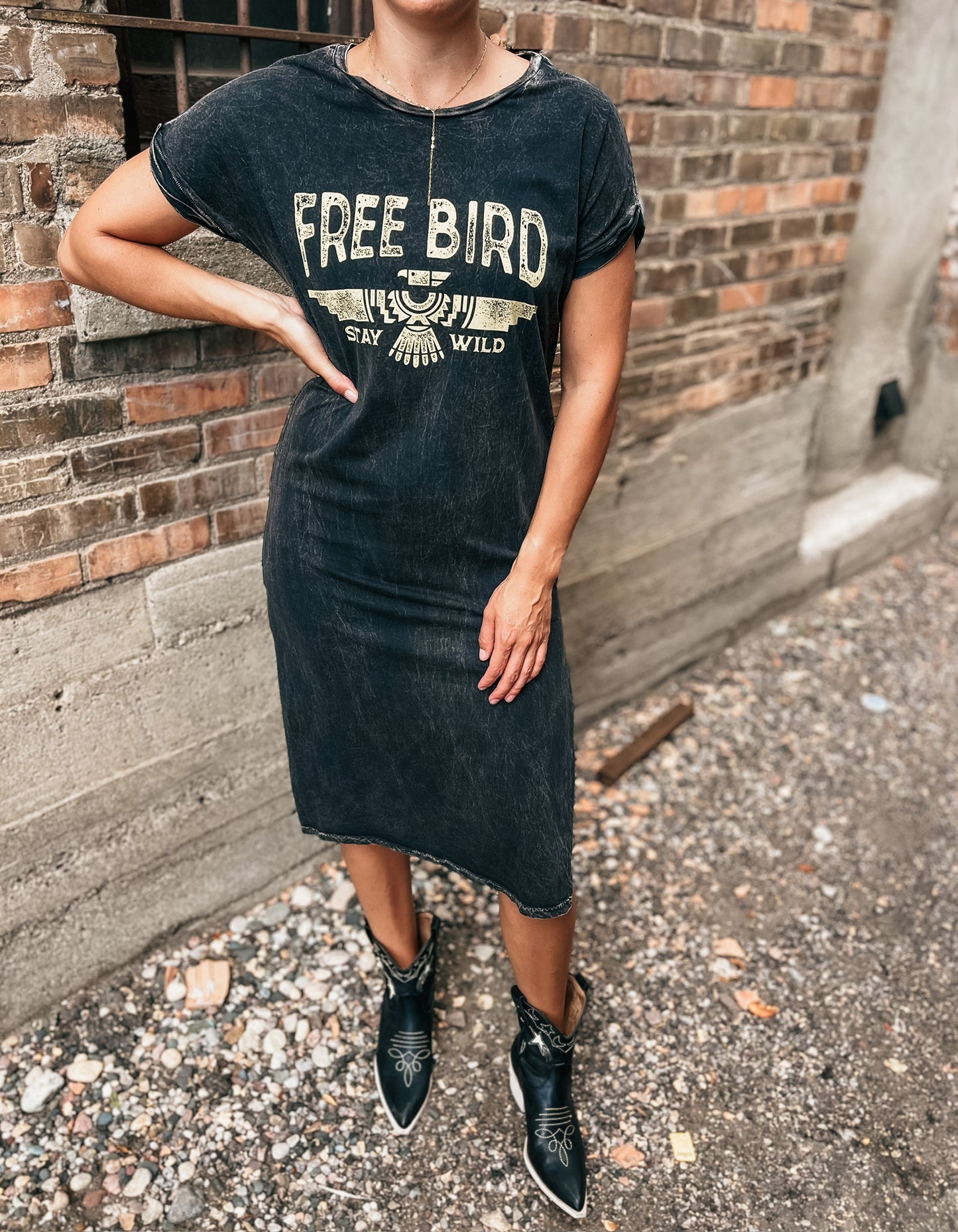 Free Bird Graphic Dress