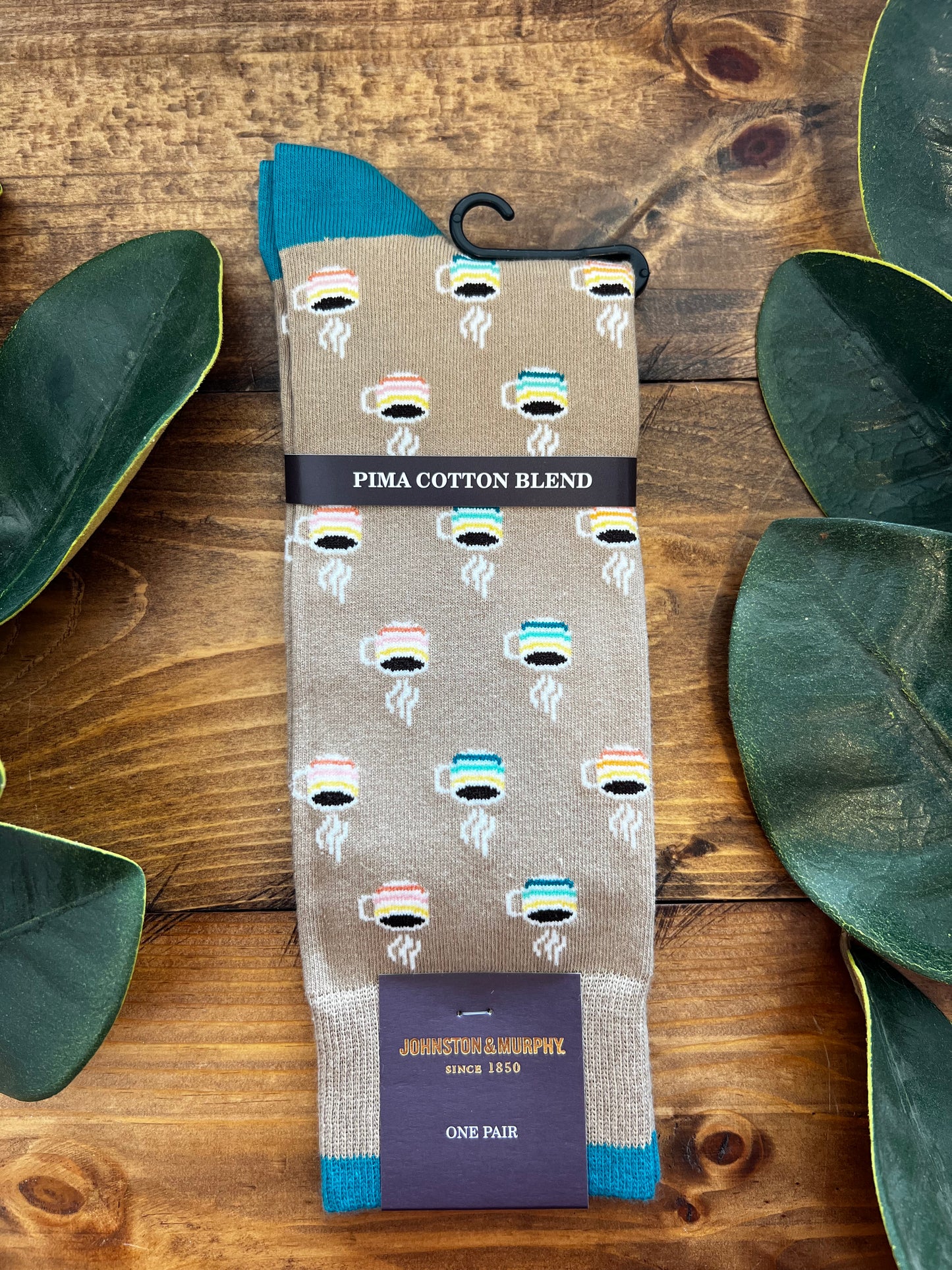 Coffee Mug Socks - Khaki