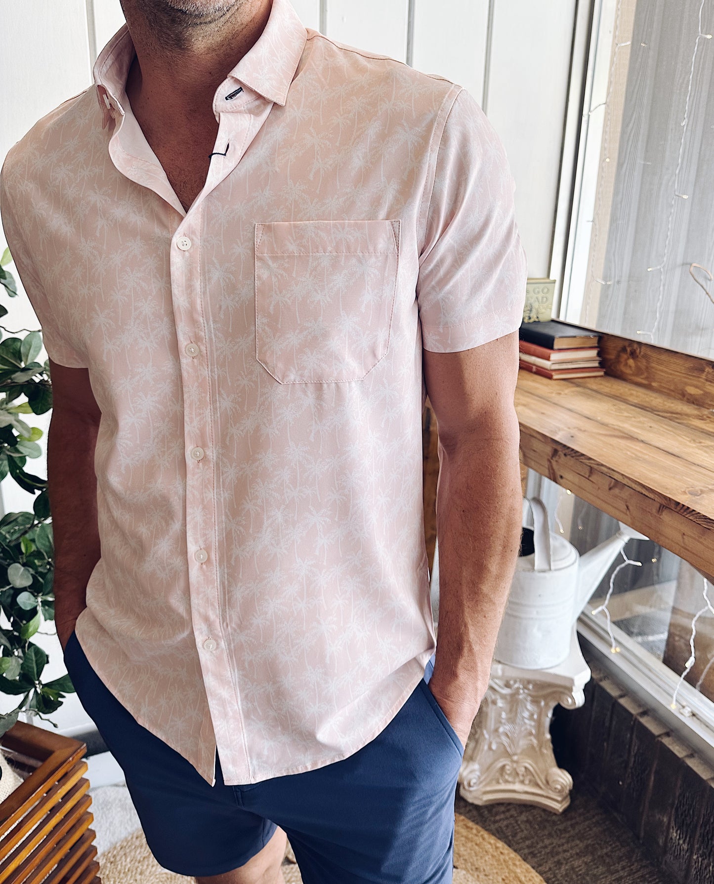 Leeward SS - Pink Palm