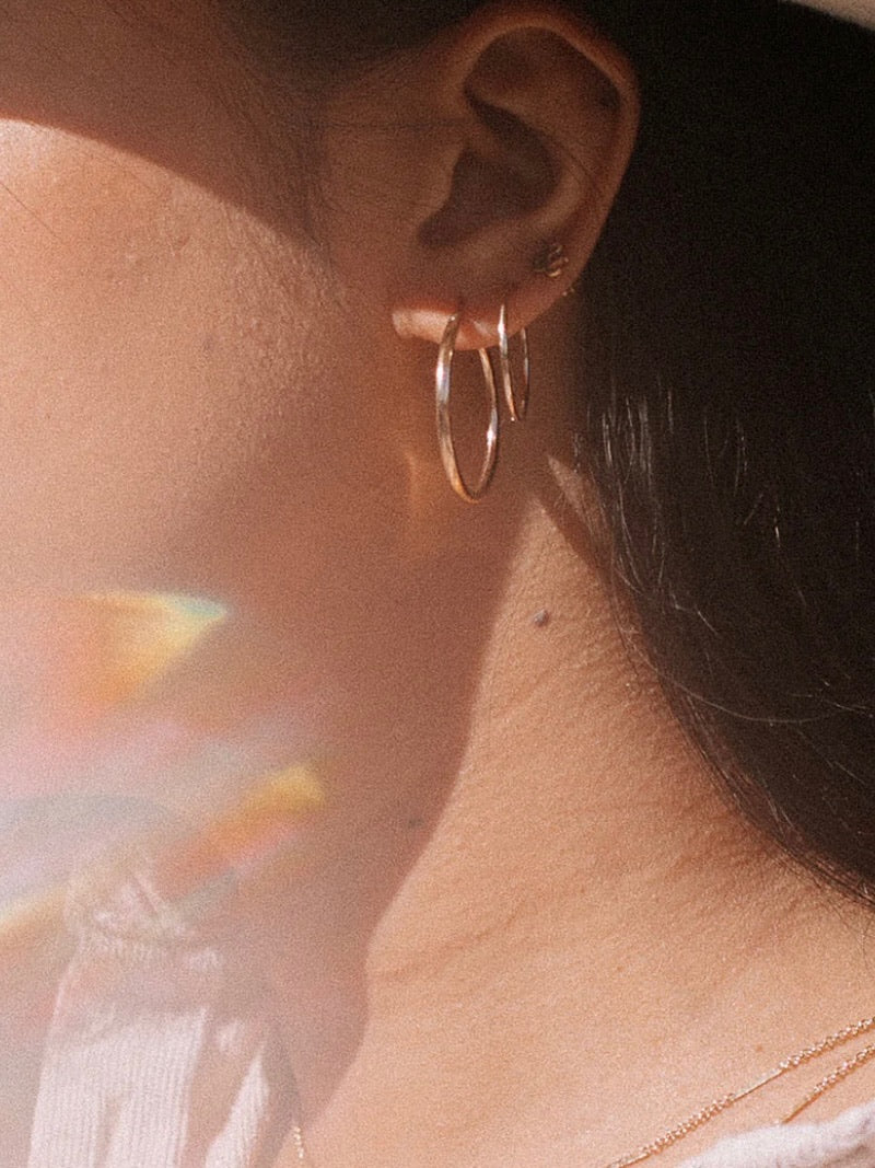 Live In Hoop Earrings - Gold Filled 20mm