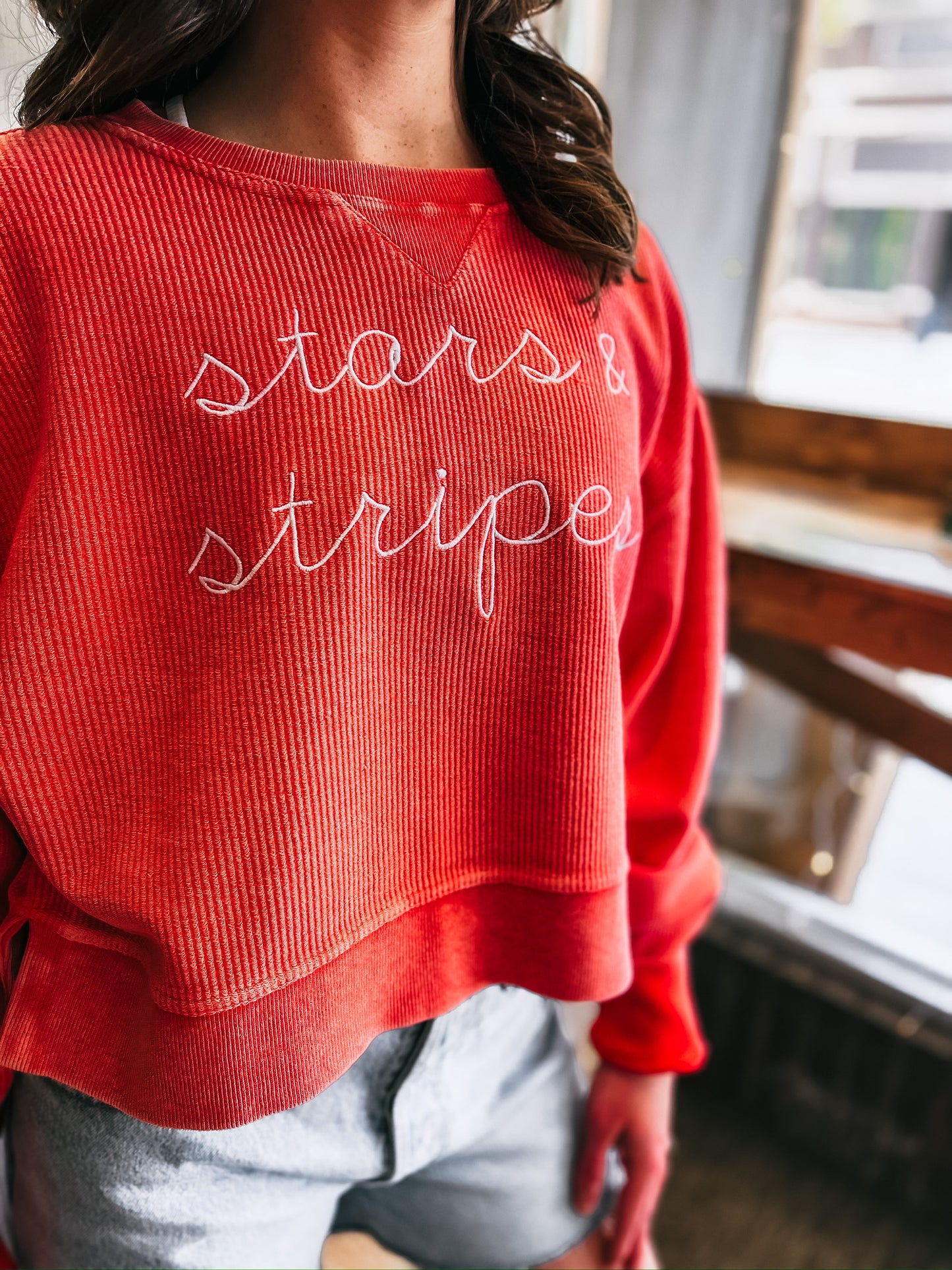 Stars & Stripes Ribbed Sweatshirt