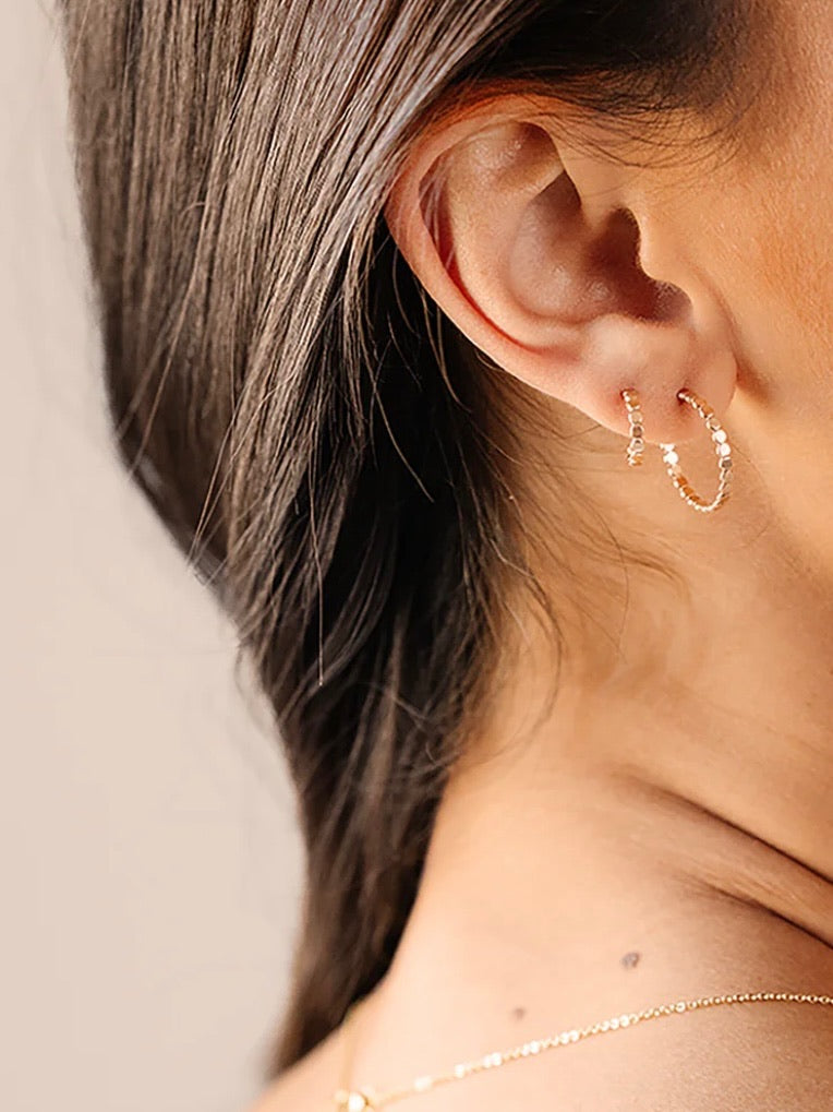 Poppy Hoop Earrings - Gold Filled 15mm