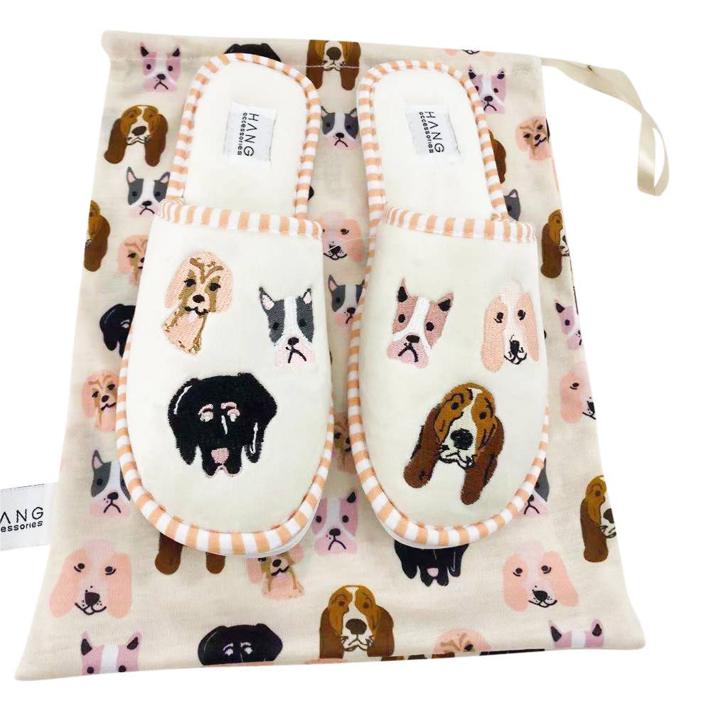 Dog Foldable Slippers & Pouch Set