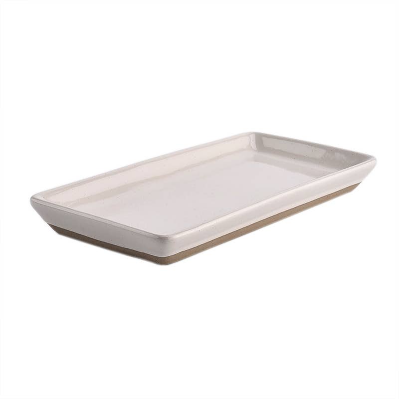Cream Speckled Ceramic Tray