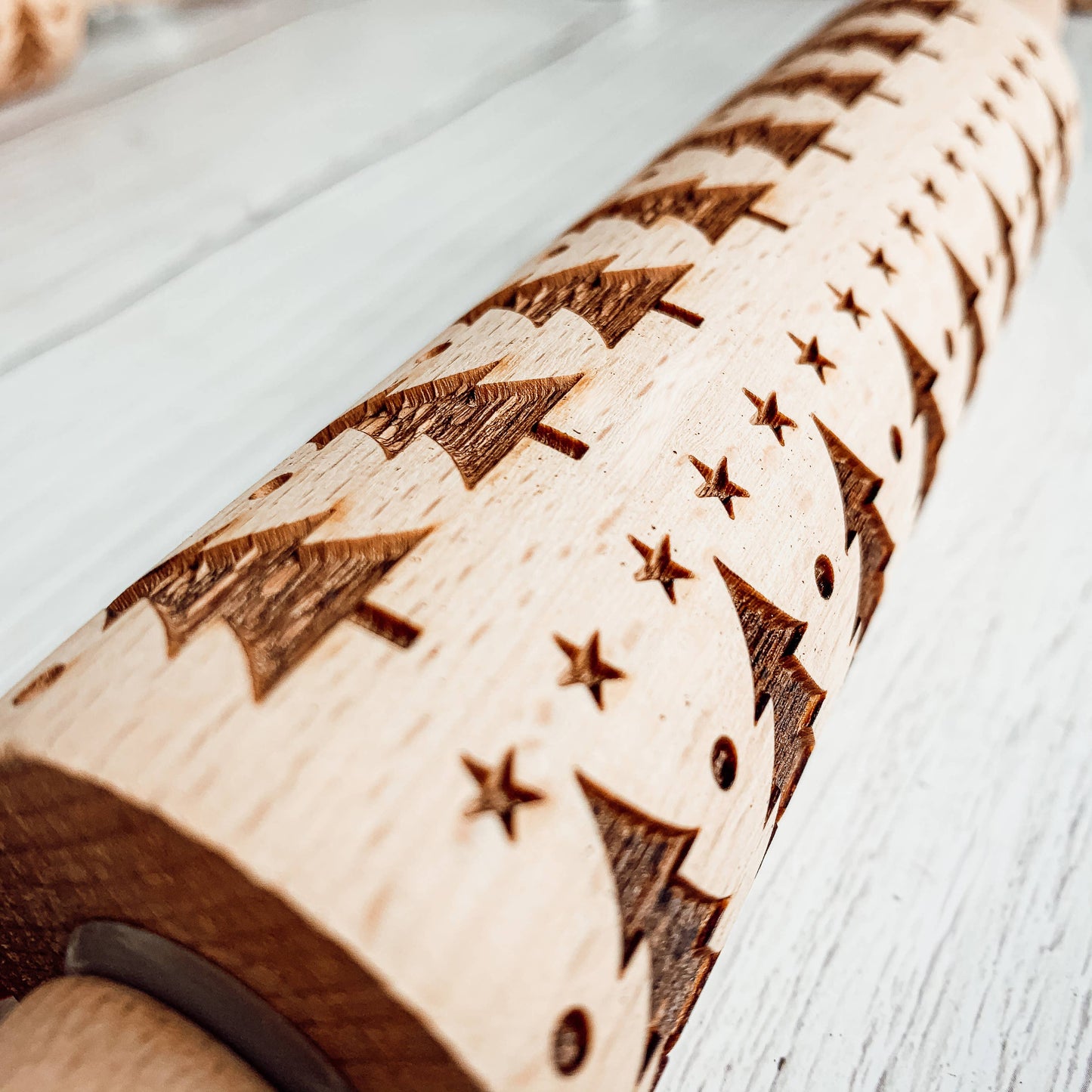 Wood Rolling Pin & Cookie Cutter Gift Set