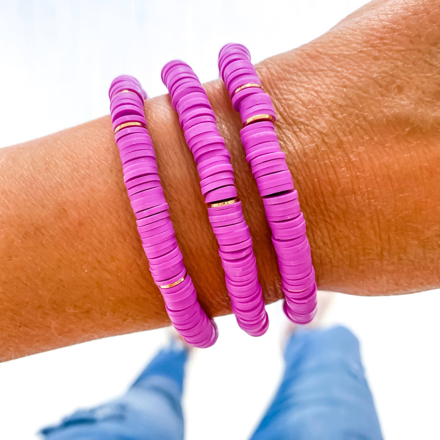 Fuchsia Heishi Bracelet