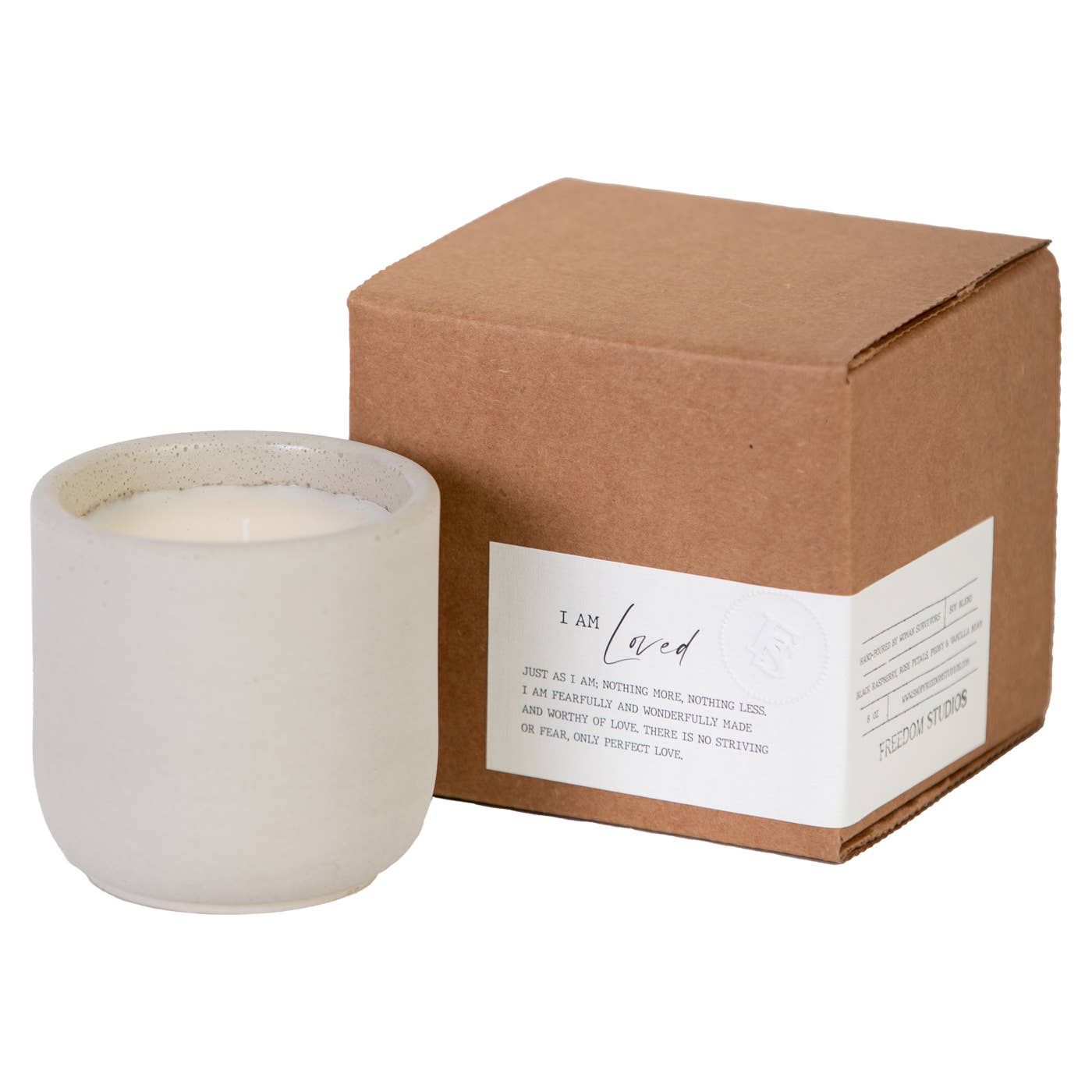 I AM Loved 8 oz Concrete Candle