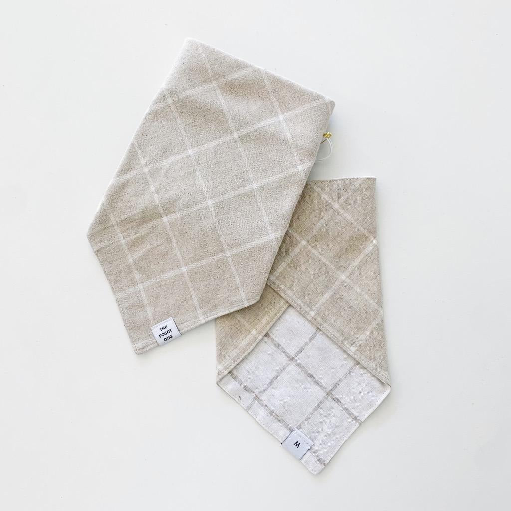 FD Bandana - Windowpane Check Flax Flannel