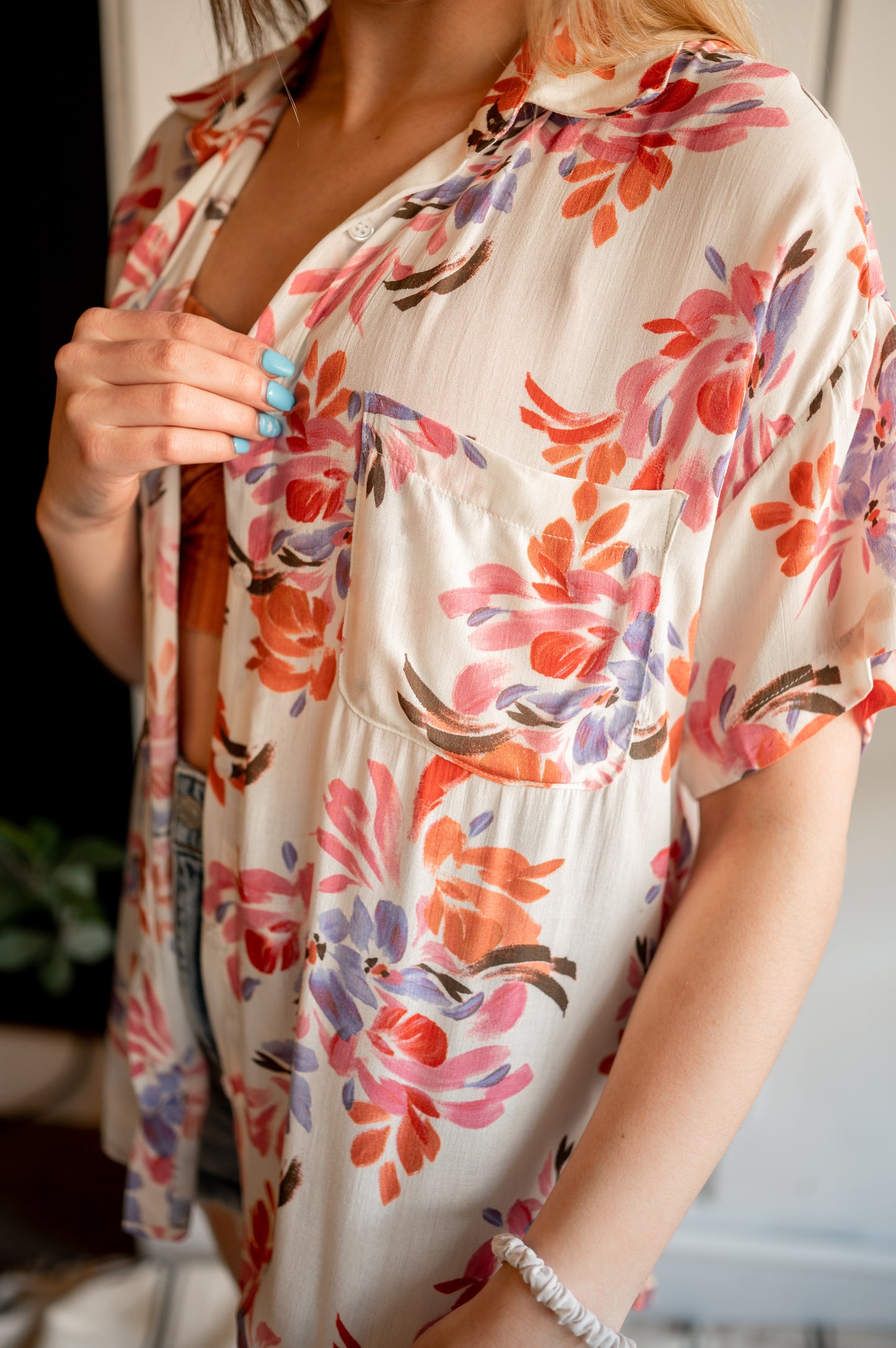 Clearwater Floral Shirt - White Sand