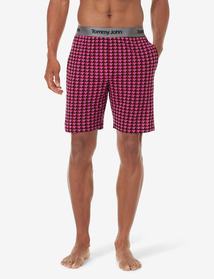 Men's Second Skin Sleep Short - Pink Hearts