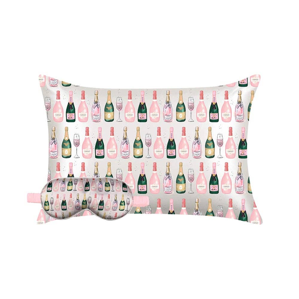 Champagne Matching Satin Eye Mask & Pillowcase Set