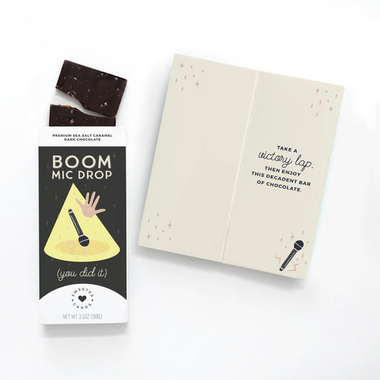 Chocolate Bar + Greeting Card – Boom Mic Drop!