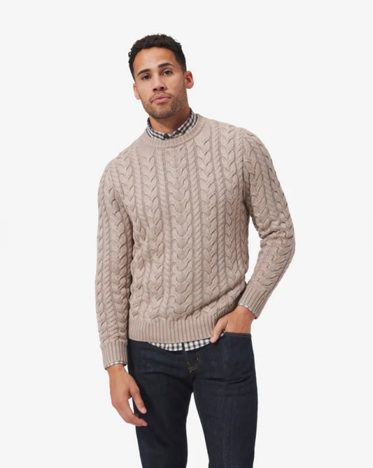 Redford Cable Knit Sweater - Vintage Khaki