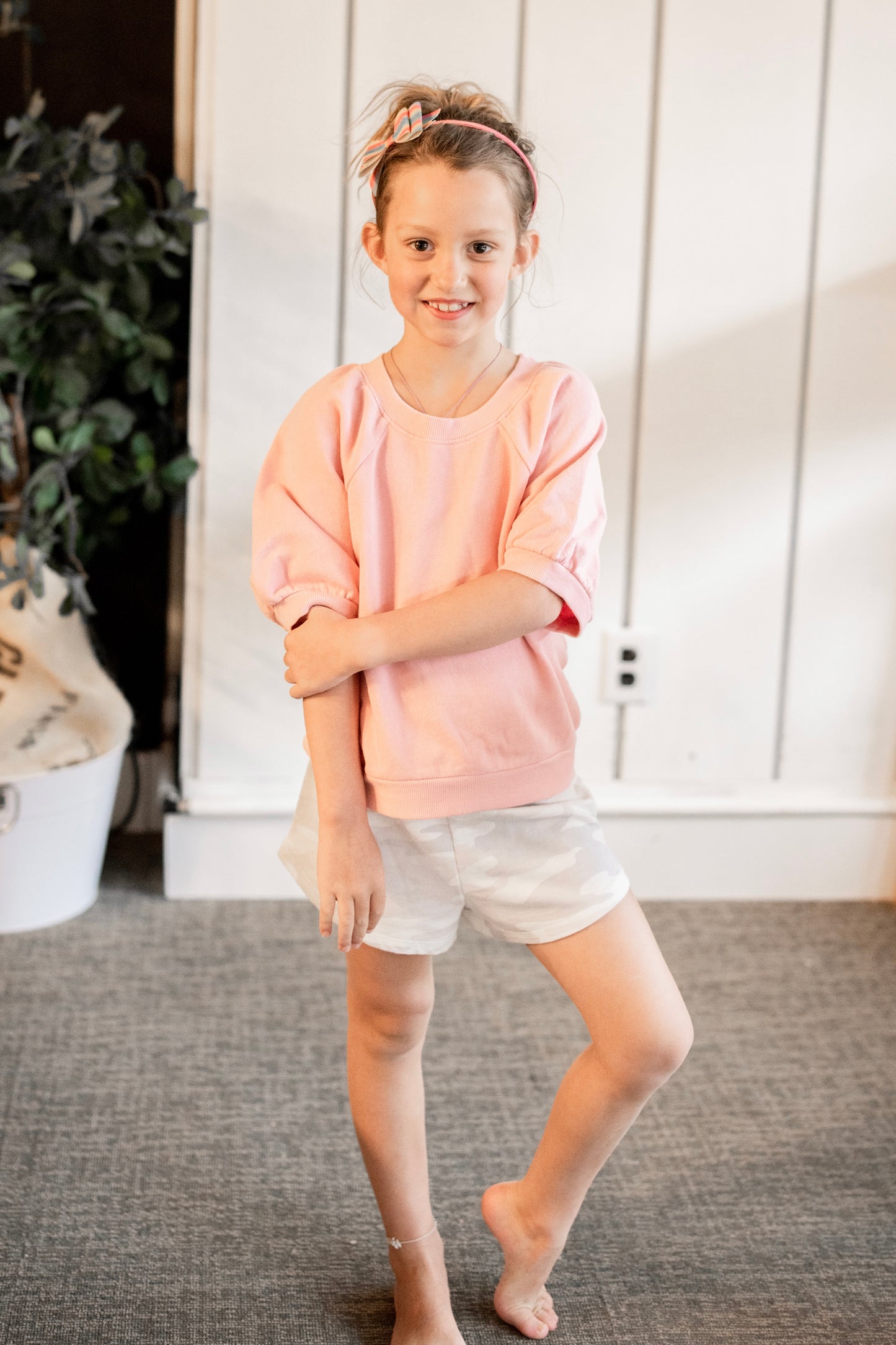 Girls Gianna Terry Tee - Guava