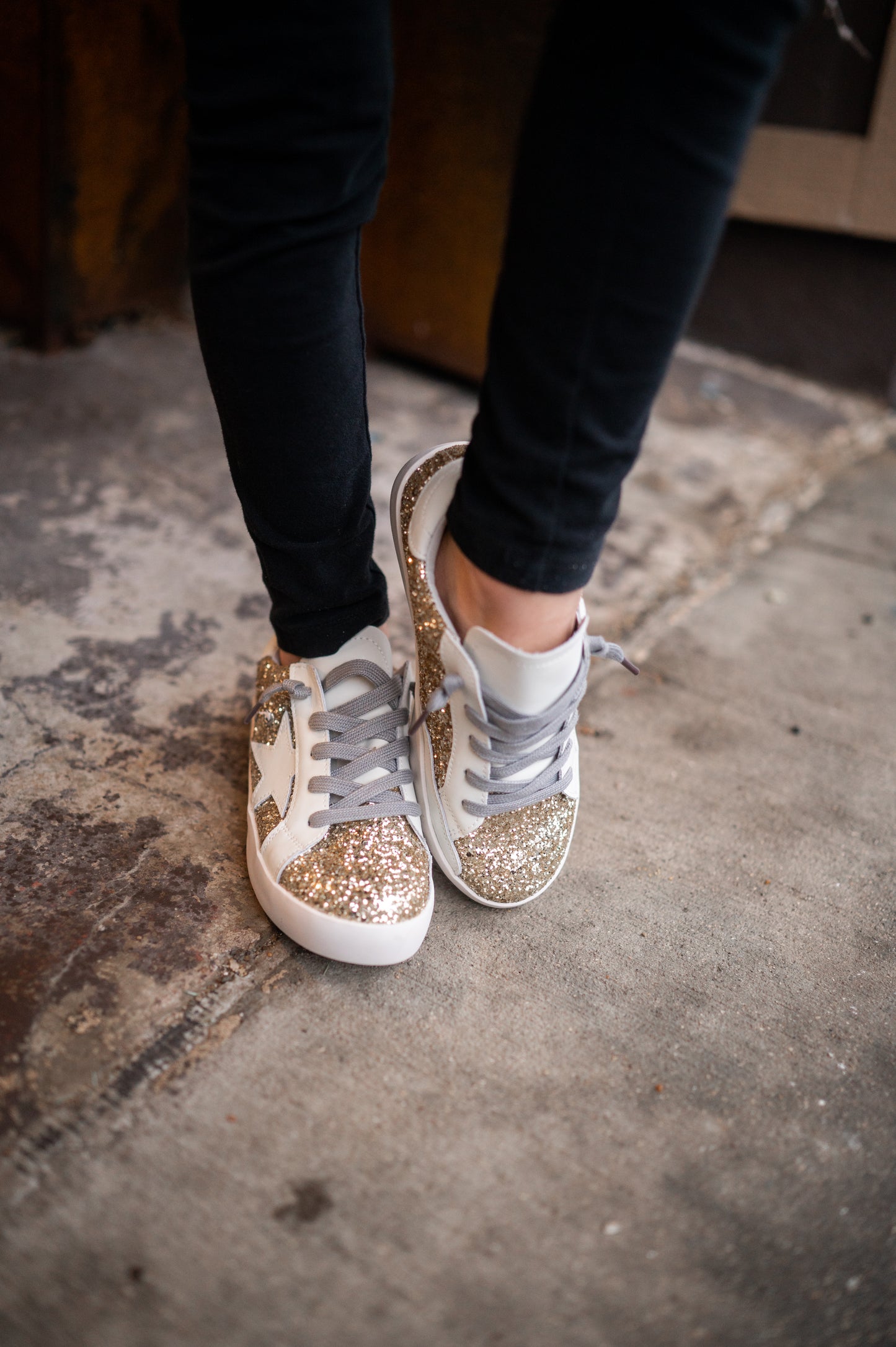 Gold Glitter Sneakers