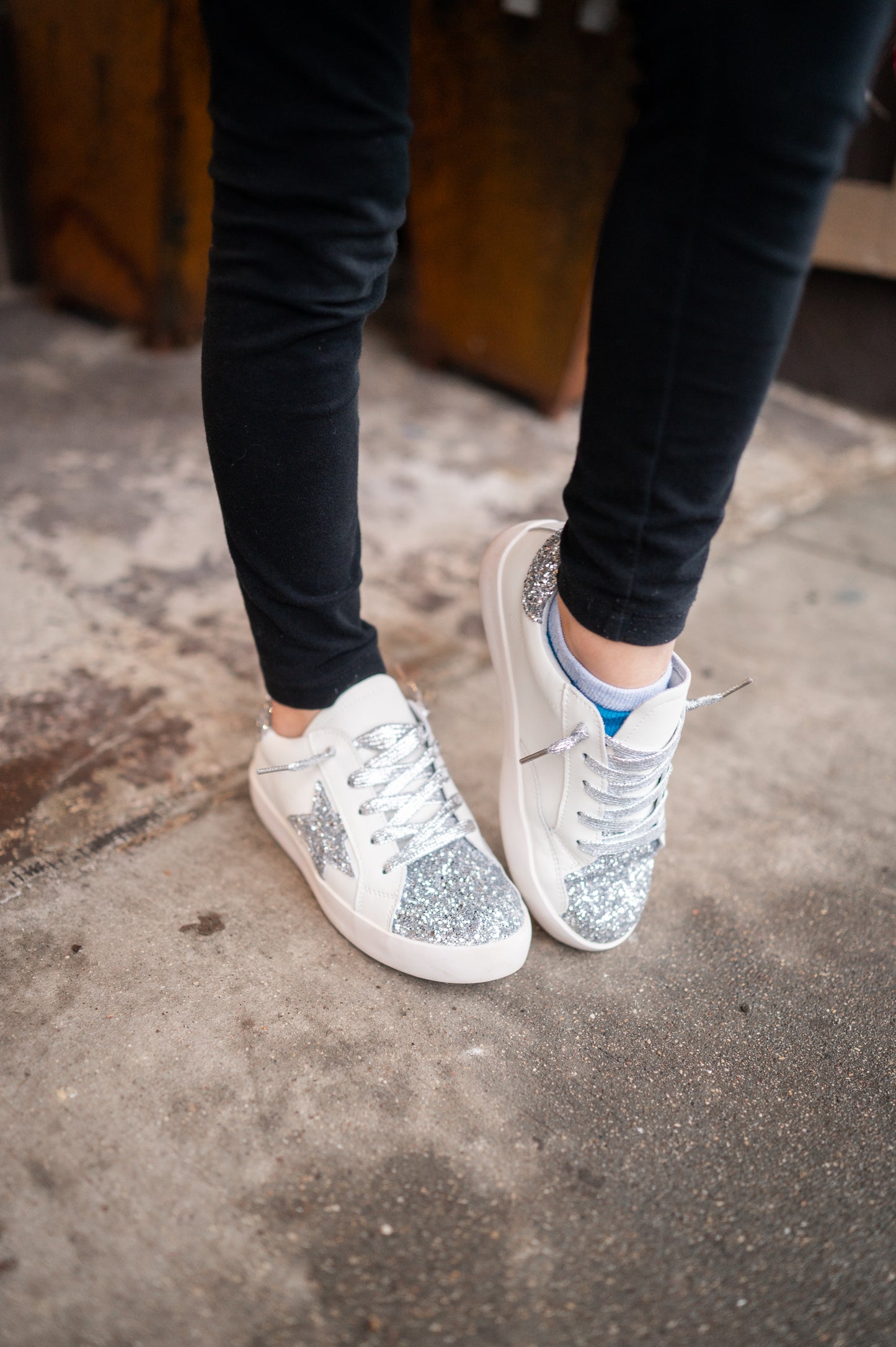 Silver Glitter Sneakers