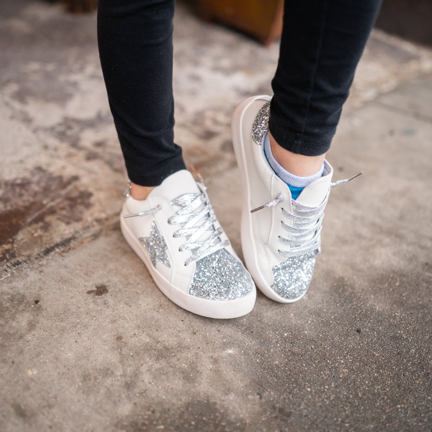 Silver Glitter Sneakers