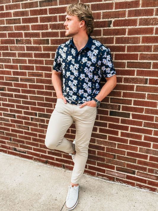 Versa Polo - Navy Floral