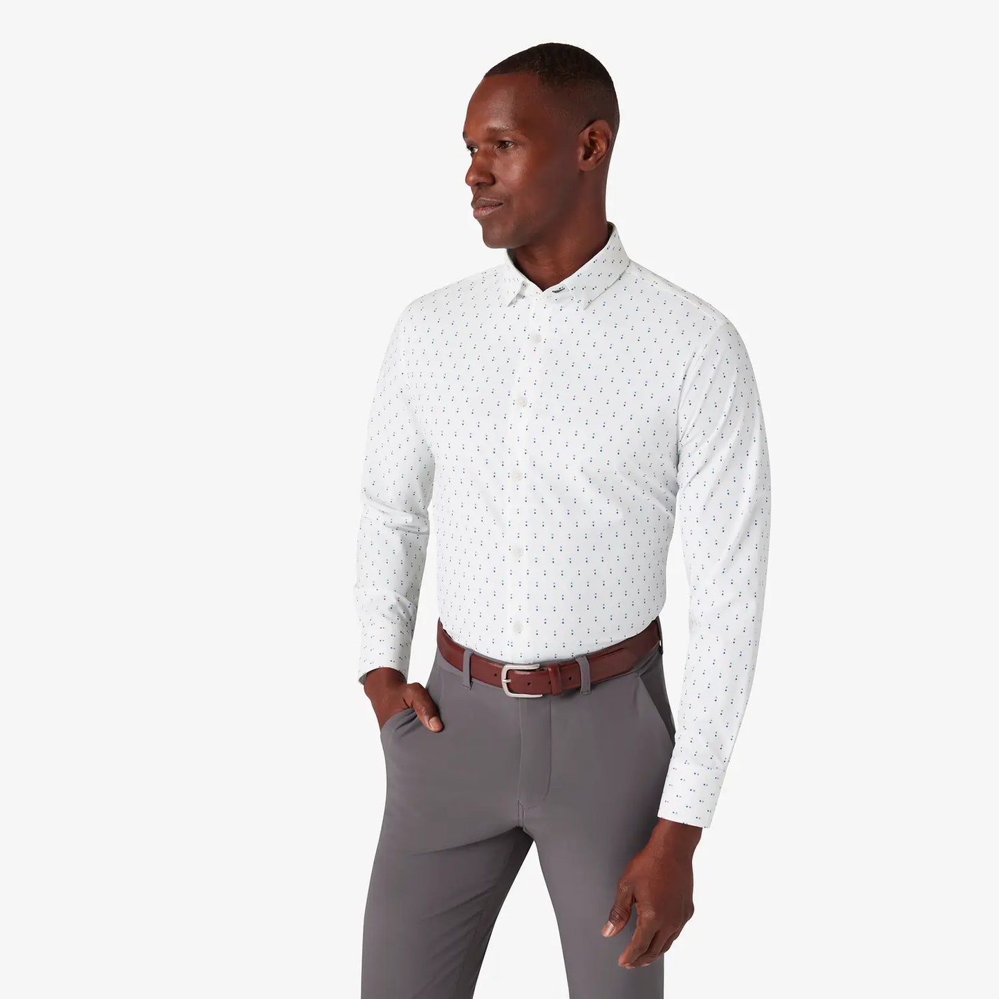Leeward LS - White Micro Floral