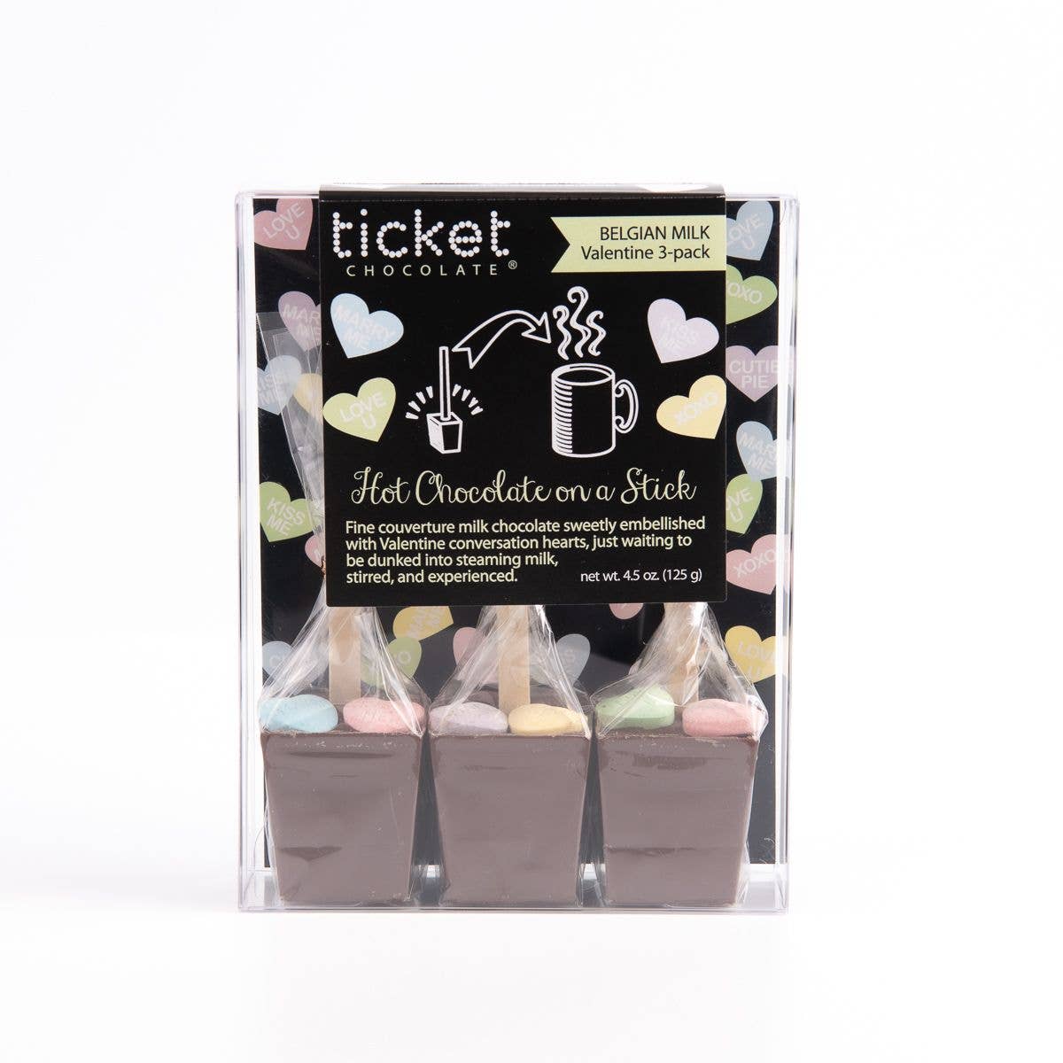 Valentine's Hot Chocolate on a Stick 3-pack - Belgian Milk