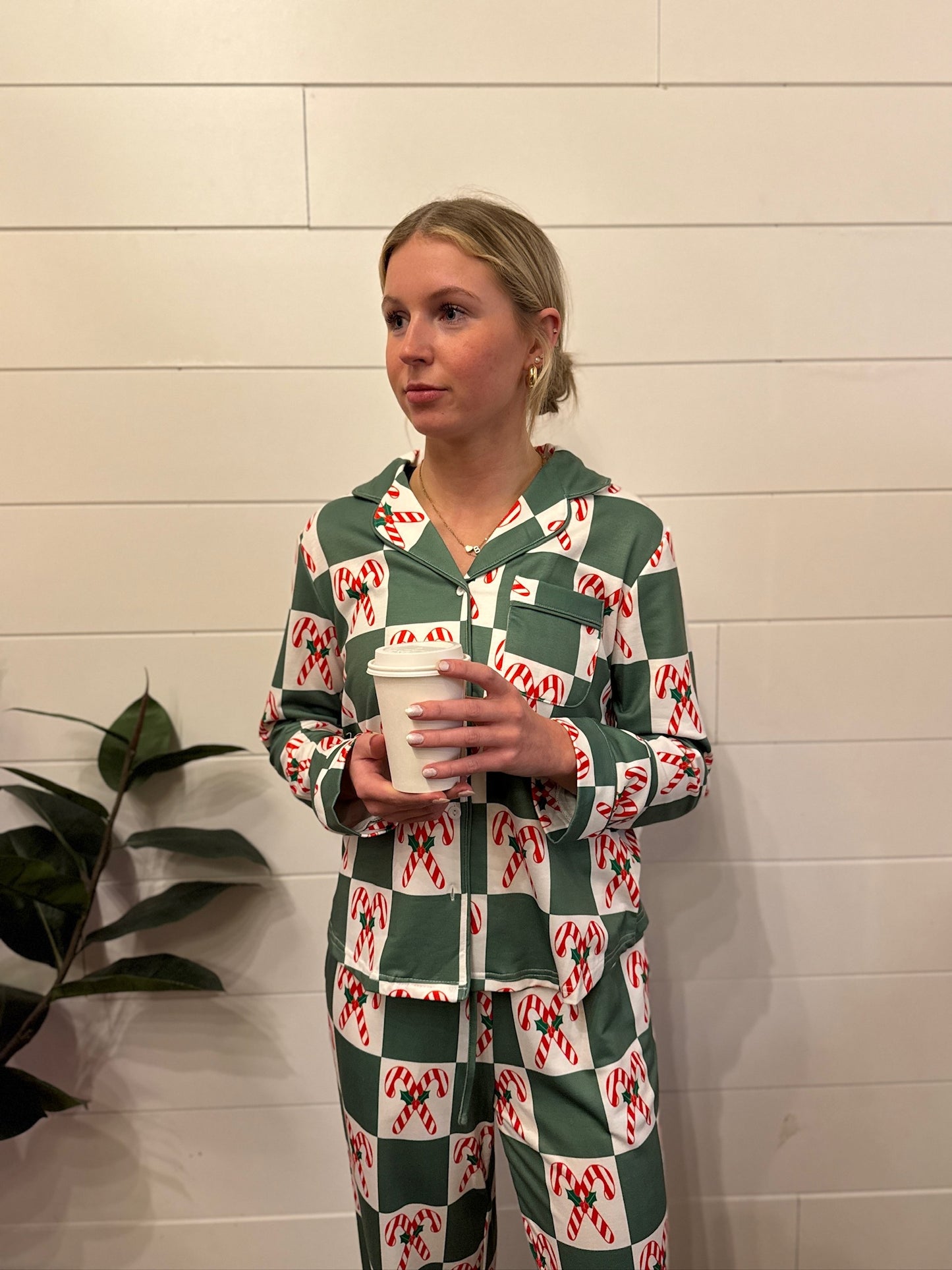 Holly Jolly Check PJ Set - Green