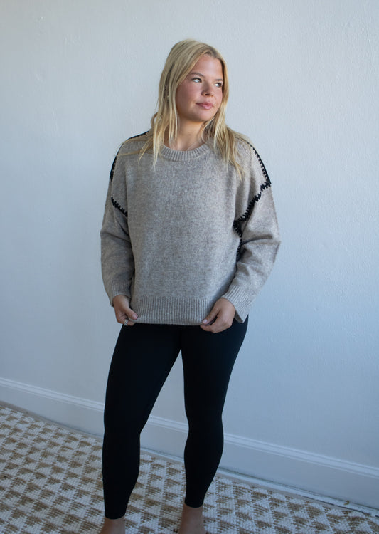 Mocha Stitch Knit Pullover