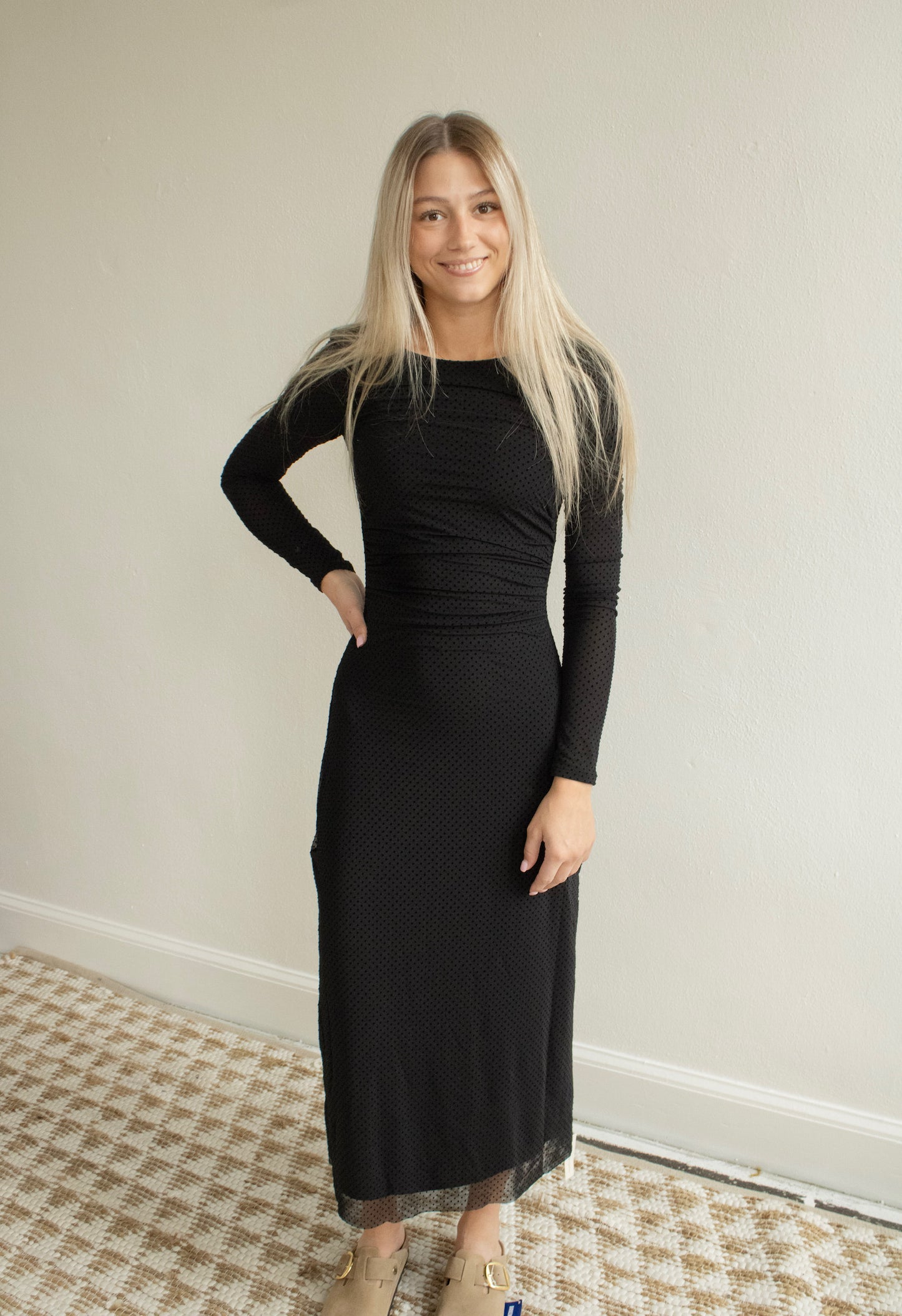 Spellbound Mesh Midi Dress - Black