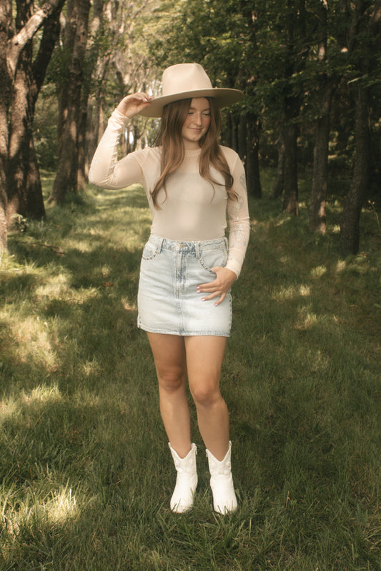 Sparkle Boots Mesh Top