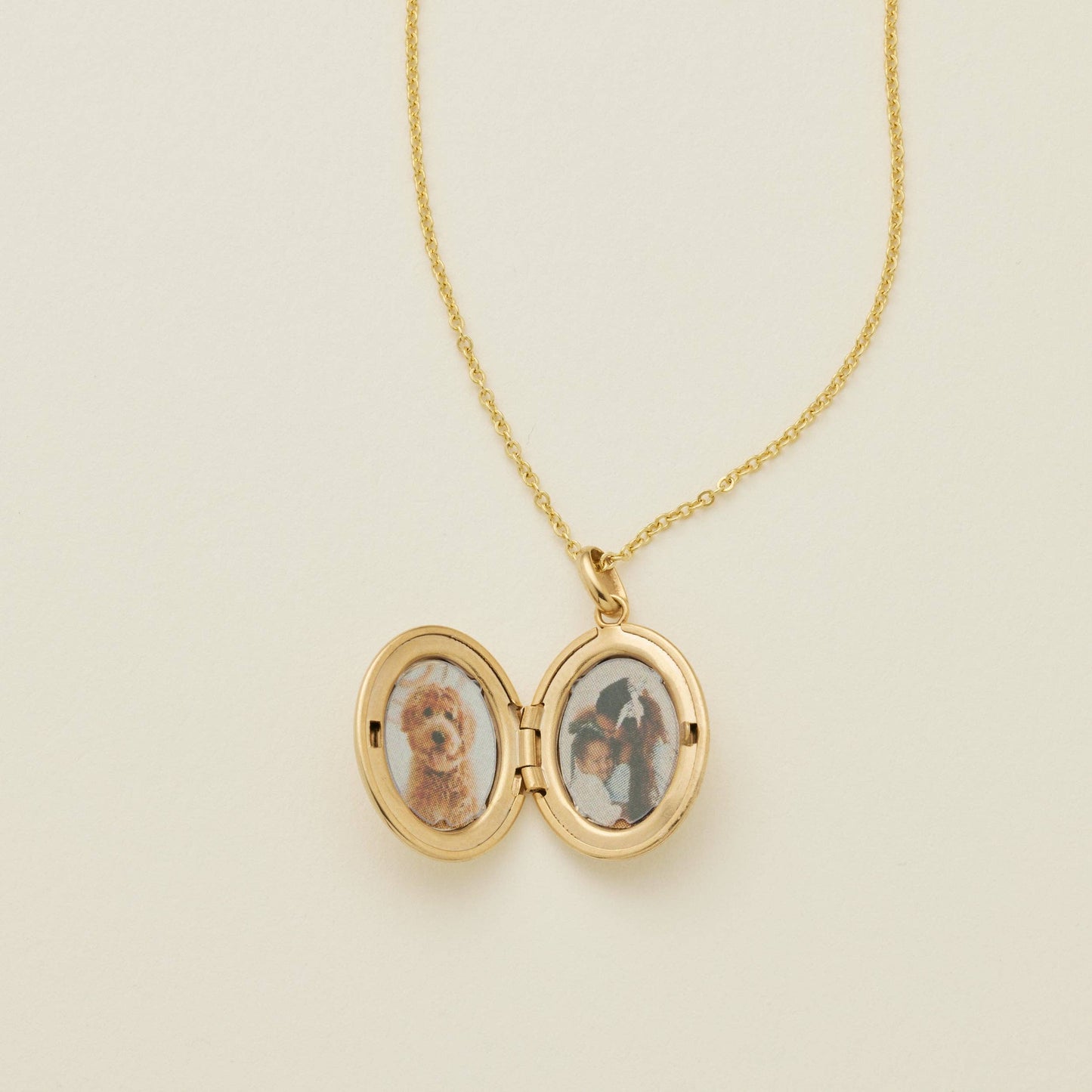 Mini Oval Locket Necklace: Gold Filled / 20"-22"