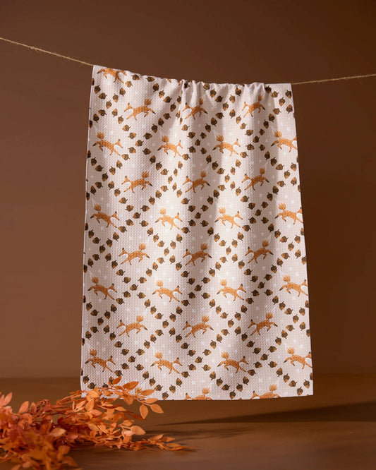 Foxes and Twinkles Tea Towel