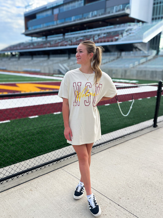 Northern State Owens Outline Screen Printed OS BF Tee - Ivory