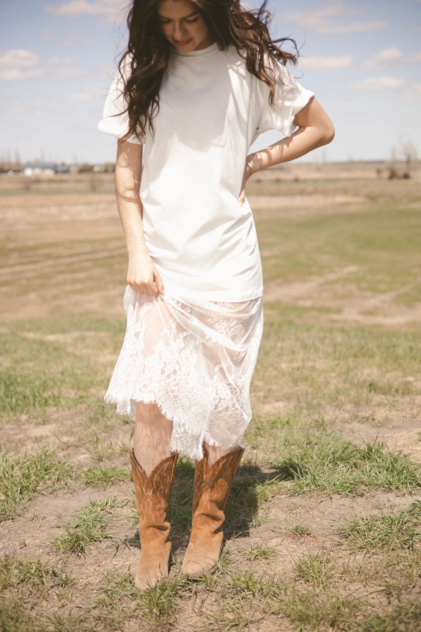 White Floral Lace Maxi Dress