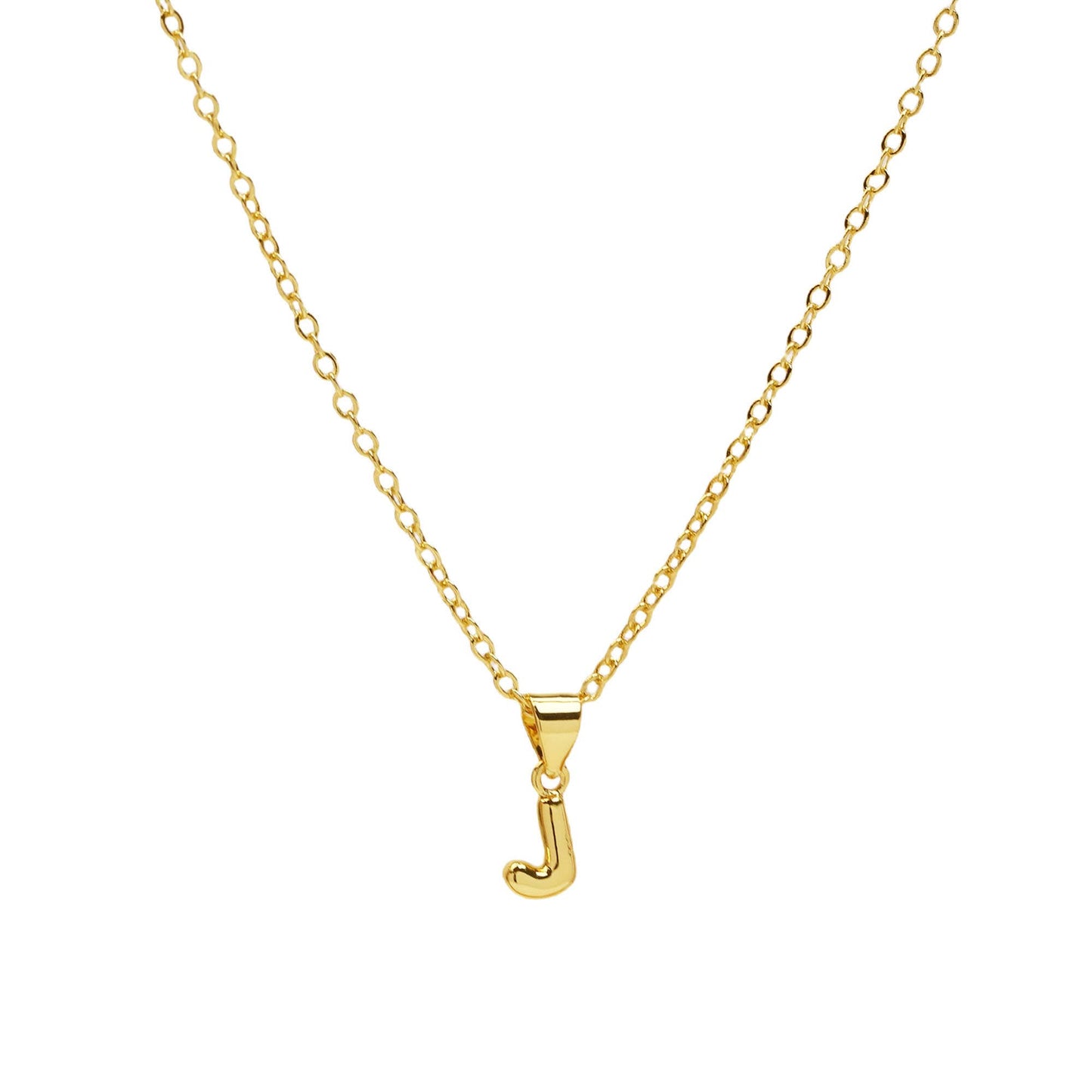 Initial Mini Balloon Bubble 18K Gold Necklace: H