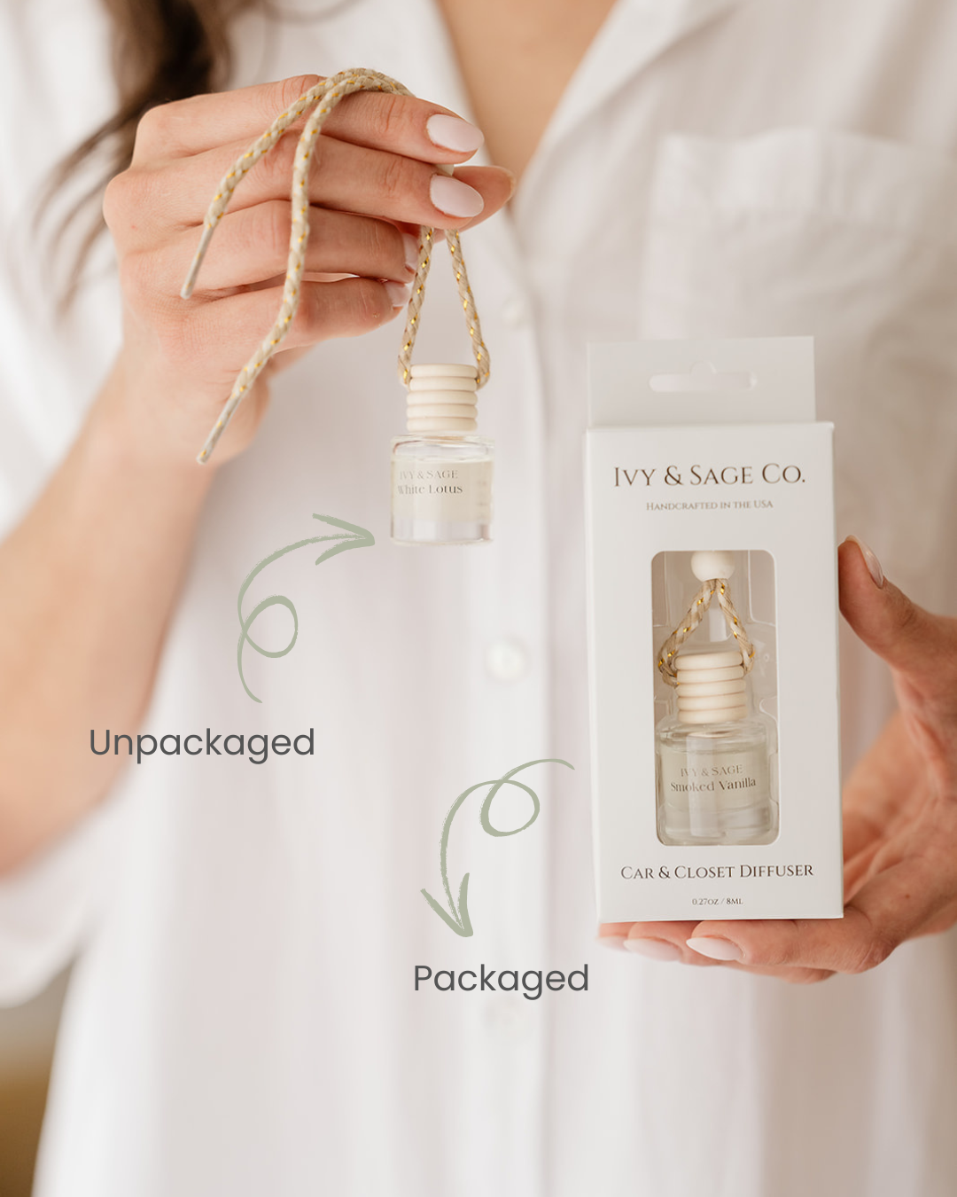 Eucalyptus Rain Car Diffuser – Fresh & Airy: Packaged