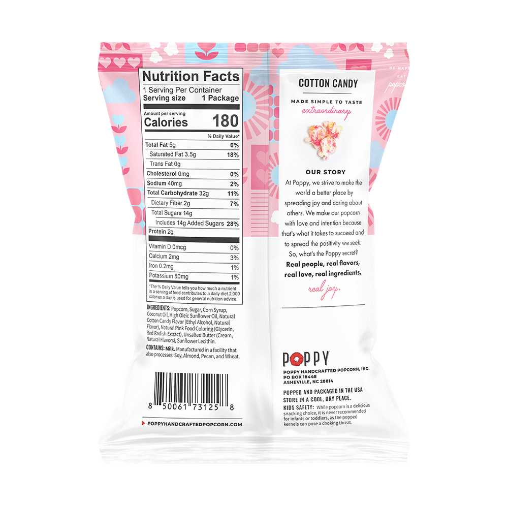 Cotton Candy Snack Bag Popcorn