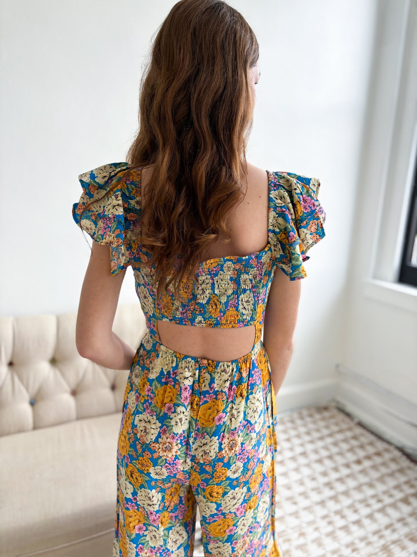 Serene Floral Cut Out Jumpsuit