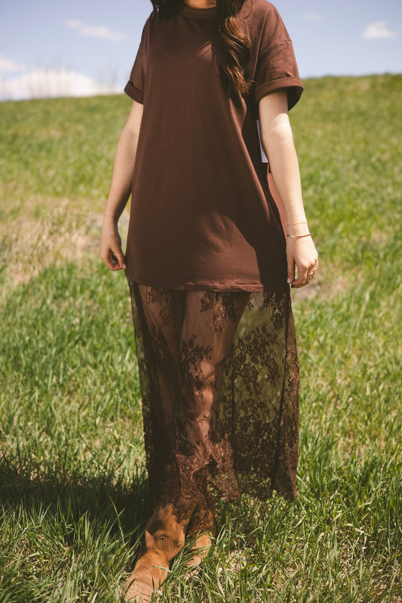 Sandalwood Floral Lace Maxi Dress