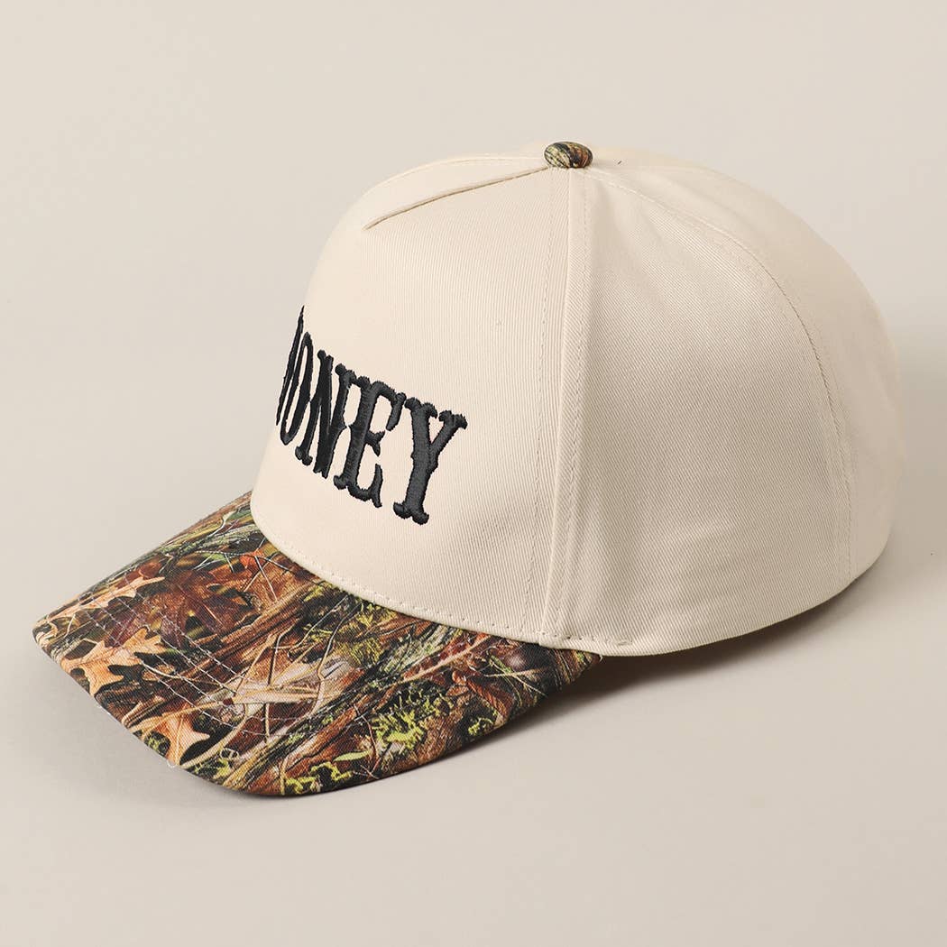 Honey Lettering Camo Two-Tone Cap
